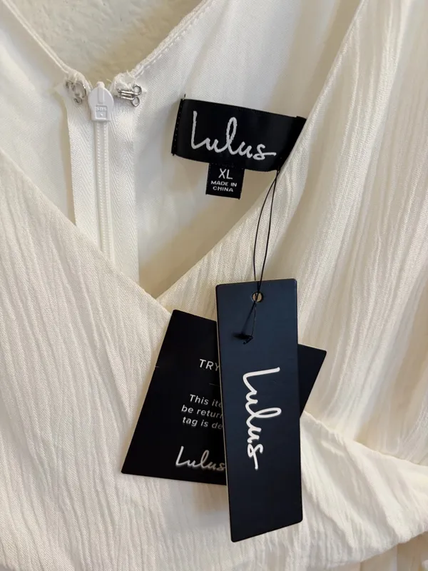 NWT Lulu’s Wonderful Ways White Faux Wrap Skater Dress XL - Image 6