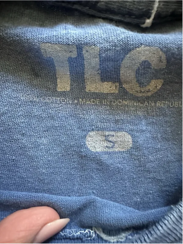 Vintage TLC Crazy Sexy Cool Graphic T-Shirt Blue Mineral Wash Band Tee Small - Image 5