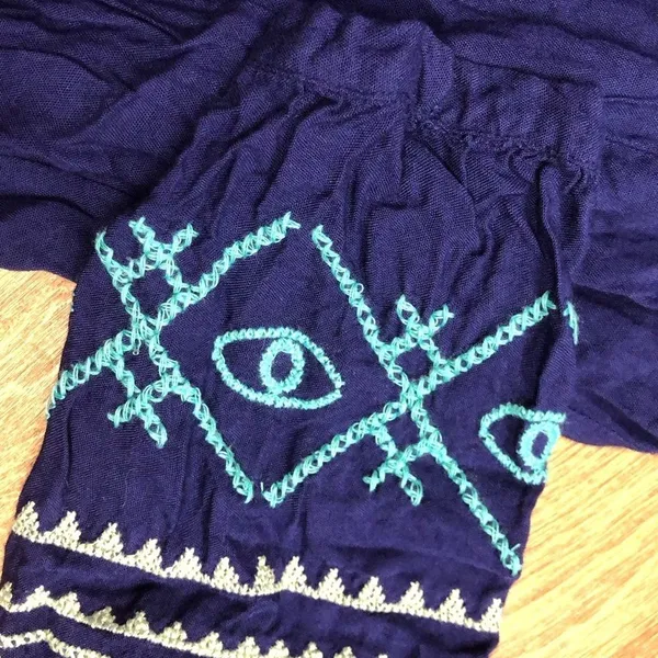 Patrons of Peace small blue boho embroidered top - Image 6