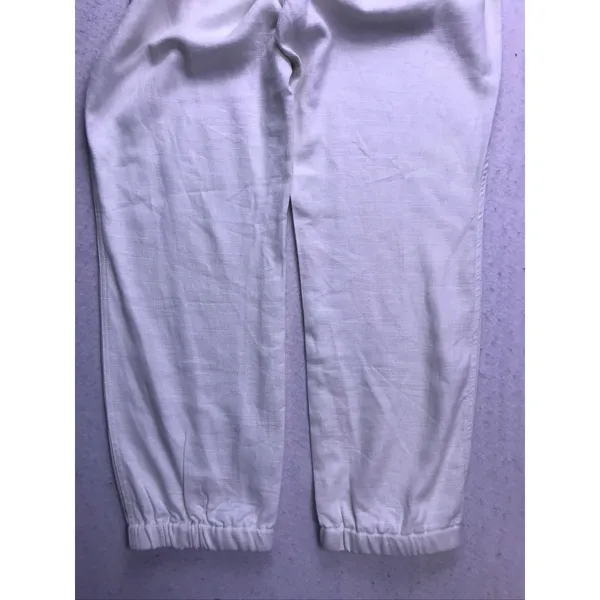 Steve Madden Jogger Pants Womens Medium White Linen Blend Elastic Hem New - Image 10
