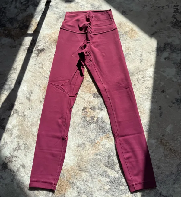 lululemon athletica Women's Burgundy Wunder Under High-Rise Leggings - Image 3