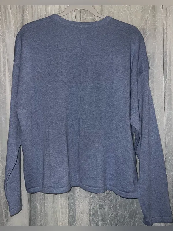 Pact Organic Cotton Classic Fine Knit Relaxed sweater light blue large NWO - Image 3