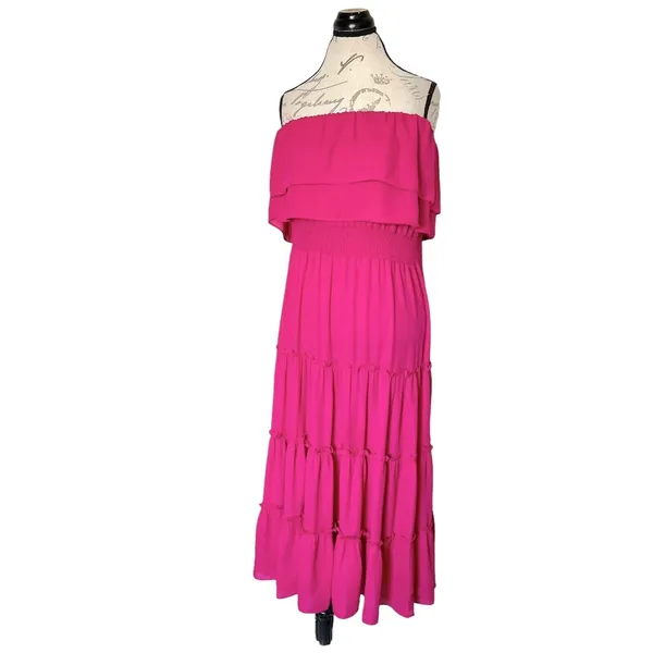 1. STATE Womens Dress Large Strapless Midi Bohemian Wedding Whimsical Ballerina - Image 3