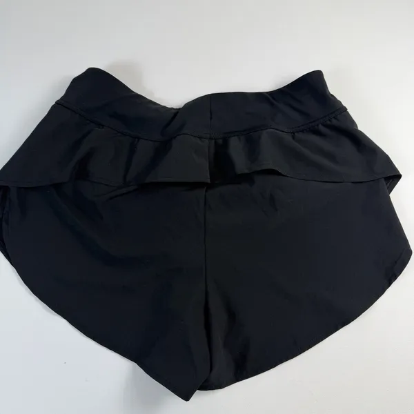 Apana Black Ruffle Active Athletic Shorts Built-In Panty Gym Workout Size M - Image 11