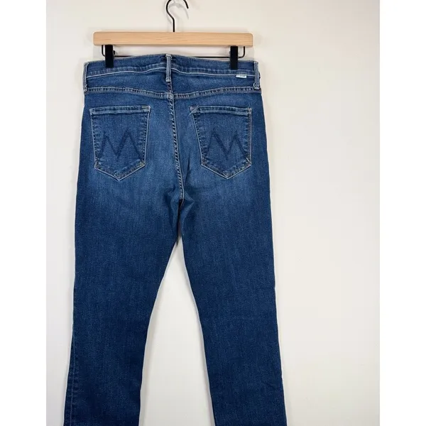 Mother Womens Jeans Blue Denim The Mid Rise Dazzler Teaming Up Straight Size 28 - Image 10