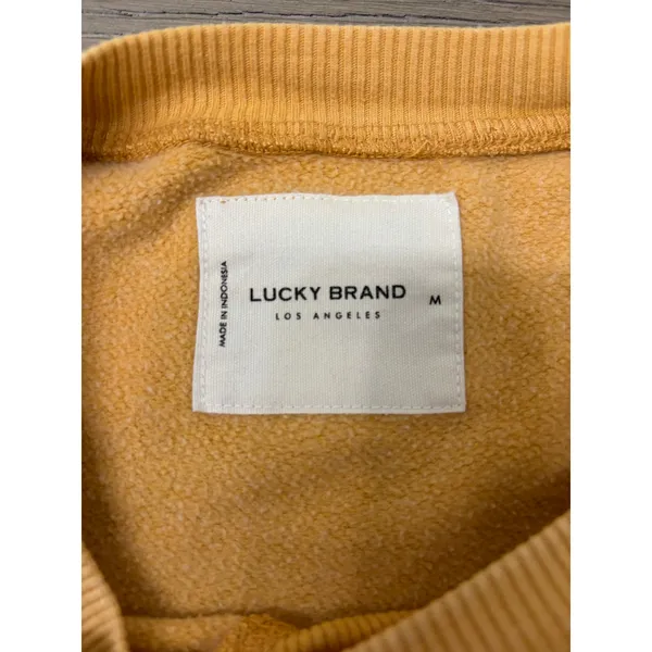 Lucky Brand Oversized Mustard Yellow Crewneck Women's Sweatshirt Size Medium - Image 8