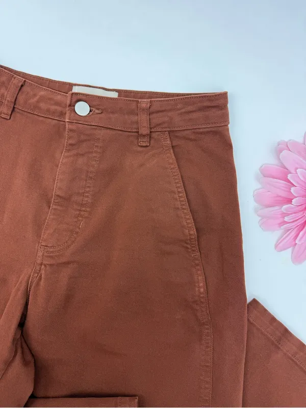 Everlane The Utility Barrel Pant Rosewood High Rise Cotton Brown - Image 8