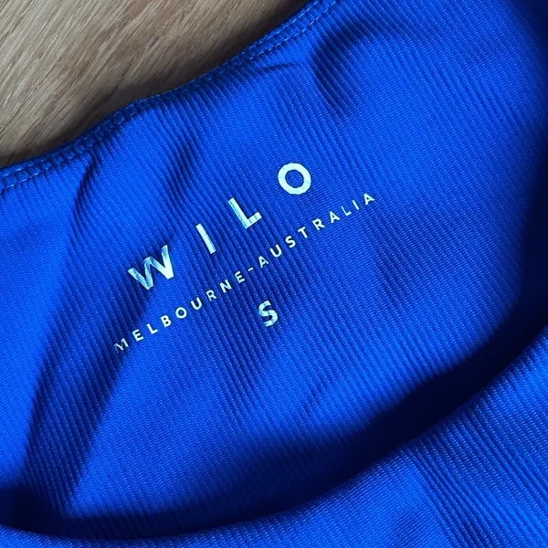 WILO Active Blue Sports Bra (S) & High Waist Leggings (XS) Matching Activewear Set Excellent - Image 3
