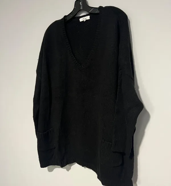 H One Black Knit Oversized Pullover Sweater Size L - Image 6