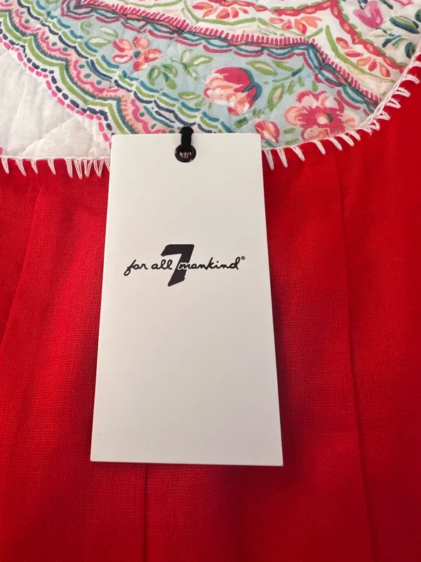 7 for all mankind linen red midi dress - Image 5