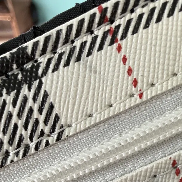White Plaid Tartan Small Bifold Wallet Snap Pocket ID Window‎ Minimalist NEW - Image 3