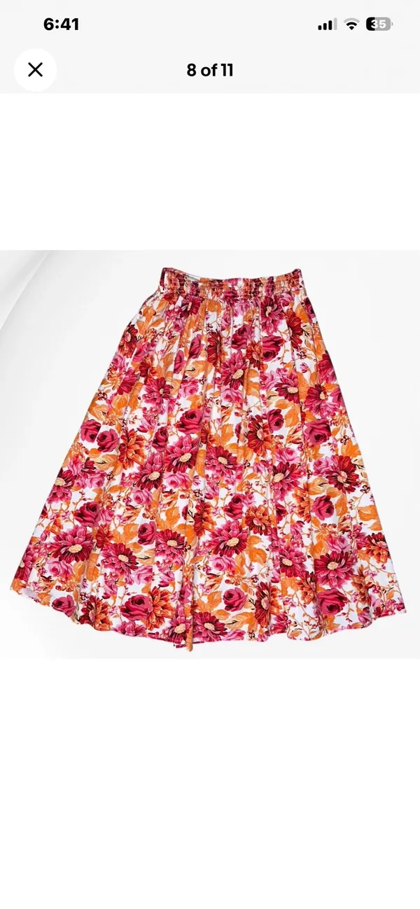 Japna Floral 2 Piece Crop Top Midi Skirt Set Women SM Boho Tropical Feminine Fun - Image 8