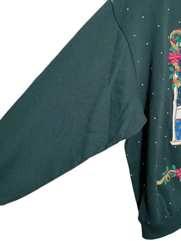 Cat Christmas sweatshirt Green Size M - Image 6