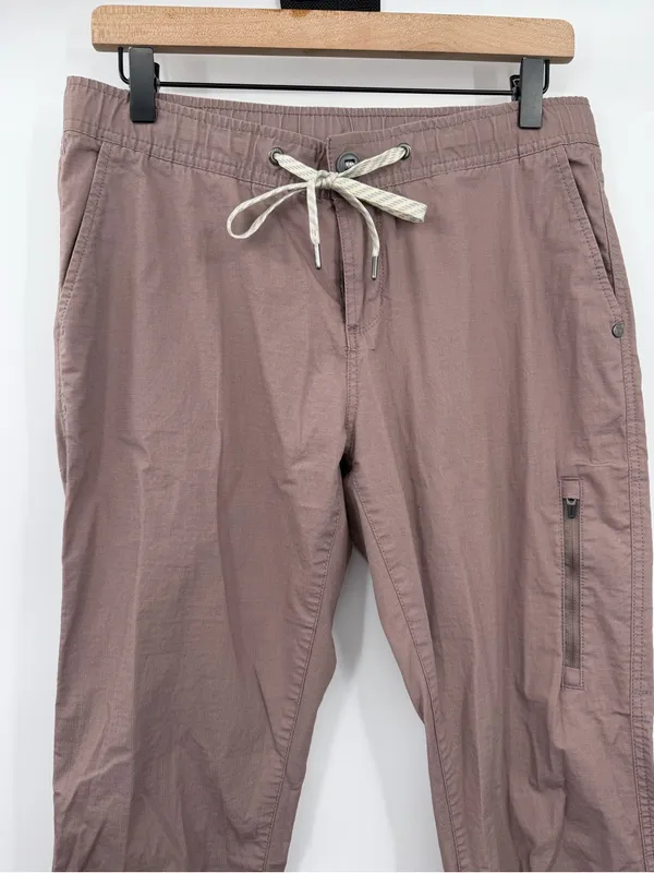 Vuori Ripstop Pants Women Medium Brown Organic Cotton Hiking Drawstring VW401 - Image 4