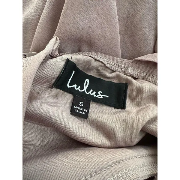 Lulus Air of Romance Taupe Maxi Dress Small Wedding Bridesmaid Formal Neutral - Image 6
