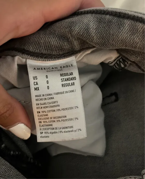 American Eagle Grey Next Level skinny jeans - Image 3