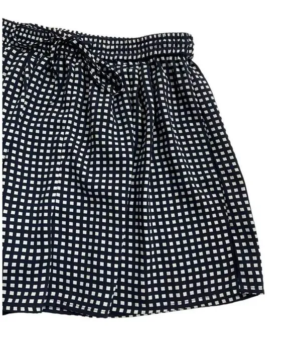 J. Crew Mercantile Blue & White Checked Drawstring Shorts Women's Sz XS | 18-831 - Image 2