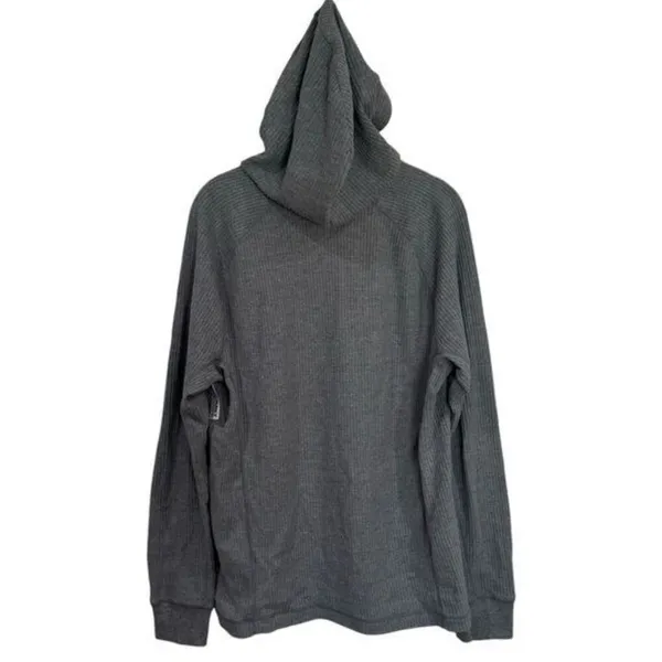 NEW Old Navy Grey‎ Waffle Knit Hooded Sweater Holiday Cabincore Cozy Unisex M - Image 4