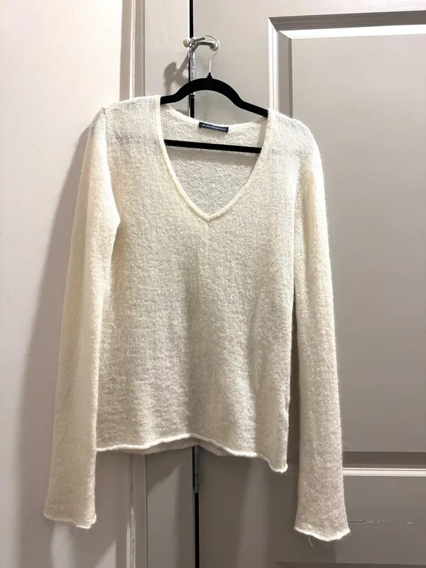 John Galt Brandy Melville White Cameron Cropped Sweater - Image 3