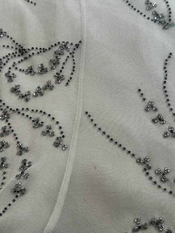 Le Gala By Mon Cheri Gray Silk Beaded Dress Size 8 Cocktail Party Prom Evening - Image 8