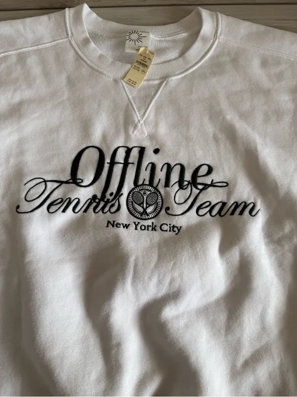Offline by Aerie Cloud Fleece Sweatshirt White XXL NWT - Image 4