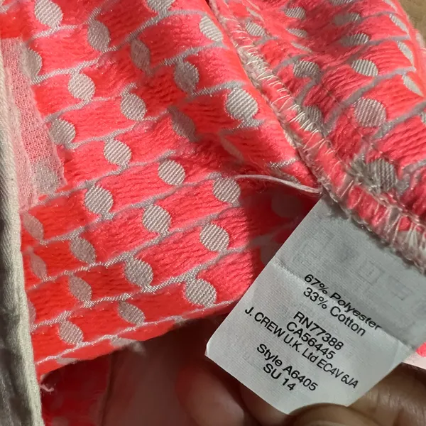 J Crew Womens Shorts Coral Pink Polka Dot Scalloped Pockets, Size 4 - Image 6