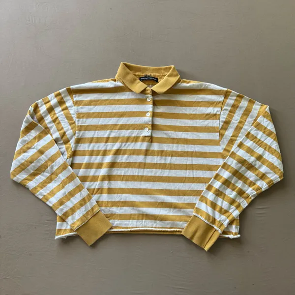 Brandy Melville Jonny Striped Long Sleeve Rugby Polo Shirt - Image 2