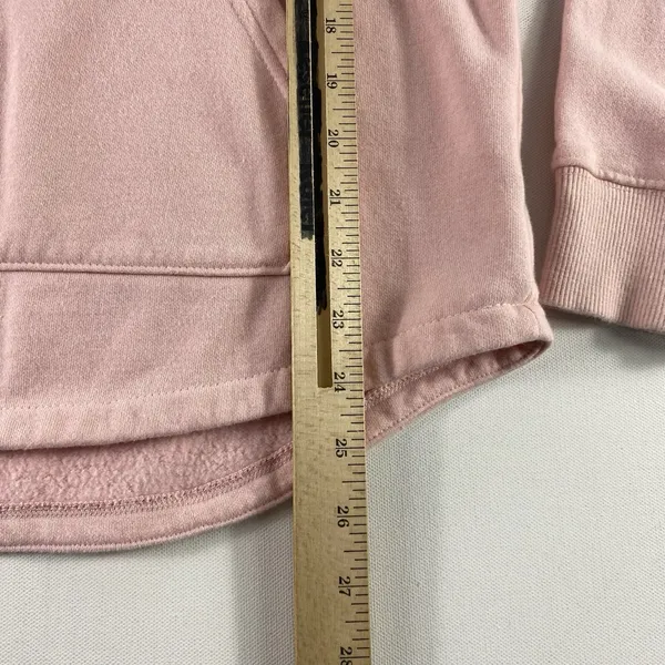 The North Face Hoodie Womens Medium Pink Graphic Sweatshirt‎ Curved Hem Cotton - Image 8