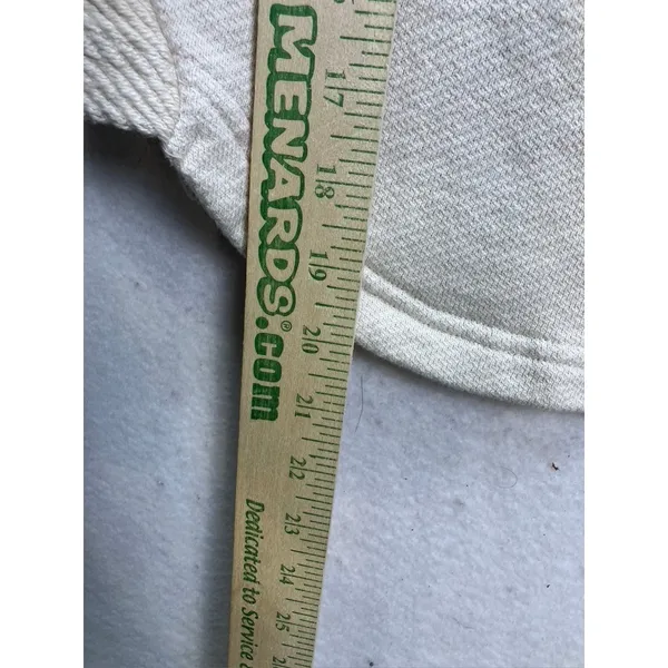 LIV Outdoor‎ Henley Sweatshirt Womens XS Cream Raw Hem Cotton Pullover Granola - Image 4