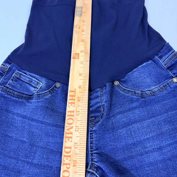 Haute Mama Maternity Skinny Jeans Womens Size S Blue Stretch Distressed Denim - Image 12