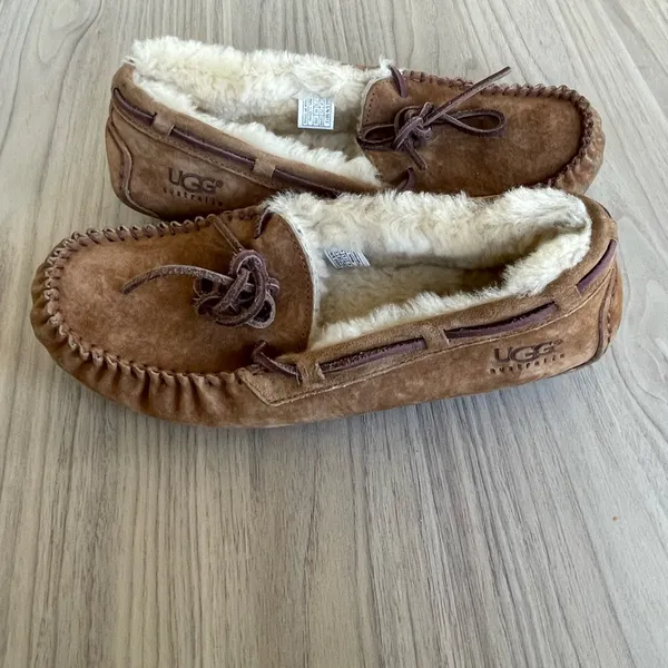 UGG Tan Suede Moccasin Slippers - Image 10