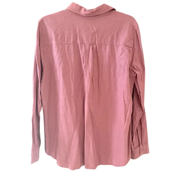Needle & Cloth Mauve Linen Blend Button Down Shirt Long Sleeve‎ Womens Large NWT - Image 3