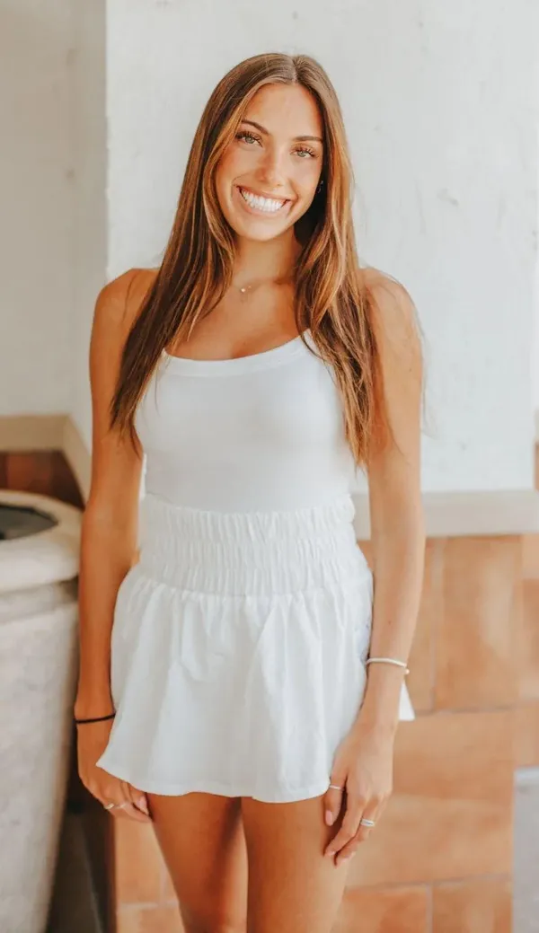 Free People NWT white way home skortsie. Size Small - Image 9