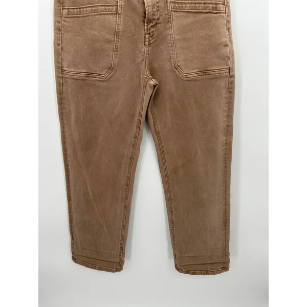 Flying Monkey Womens Tan Utility High Rise Straight Leg Jeans Size 26 F5920WTP - Image 4