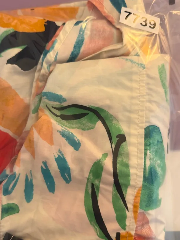 Anthropologie Crisanta 100% Cotton Poplin Buttondown Floral Abstract Print - Image 6