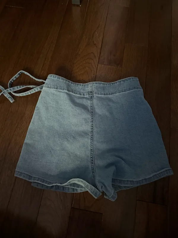 Celebrity Pink Wrap around Jean skirt - Image 3