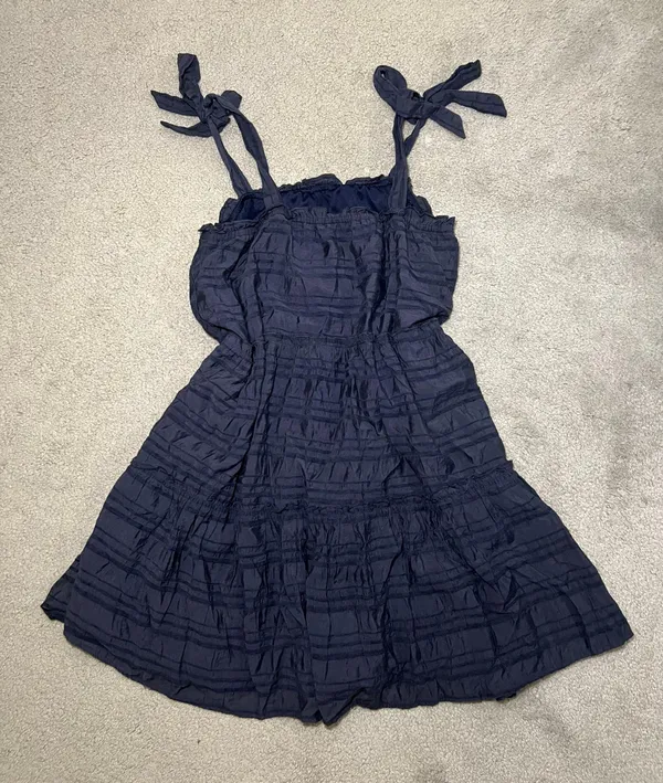 Altar’d State Mini Navy Blue Pleated Dress Size Large - Image 2