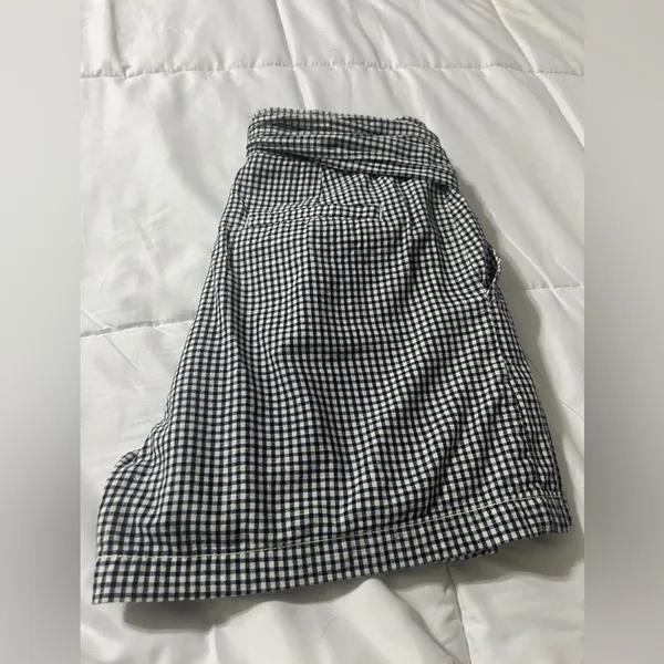 Anthropologie Black & White Gingham High-Waist Tie Shorts - Image 5