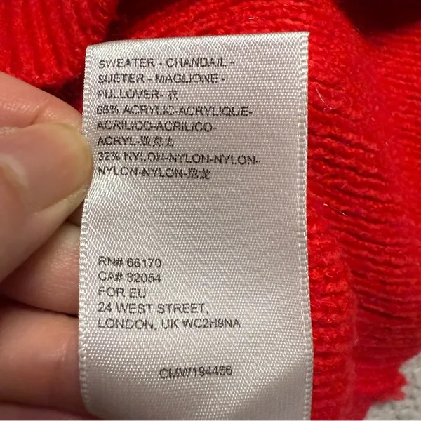 Urban Outfitters Red Ribbed Knit Chunky Turtleneck Sweater Bubble Sleeves Small - Image 4