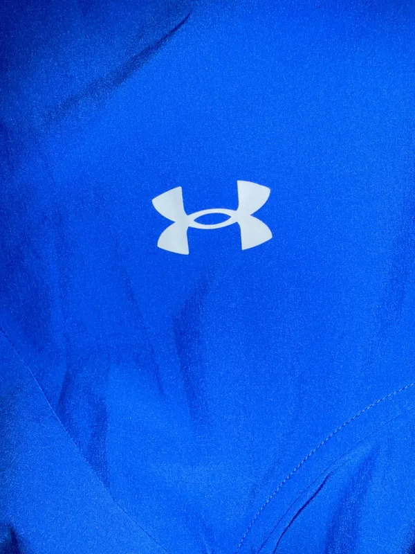 Under Armour HeatGear Blue Hooded Windbreaker Jacket - Image 2