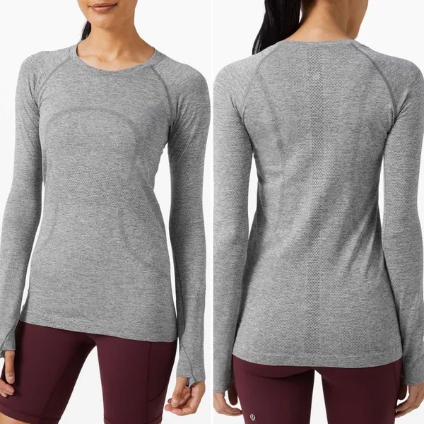 Lululemon Swiftly Tech Long Sleeve Crew 2.0 in Slate/White Size 4 - Image 2