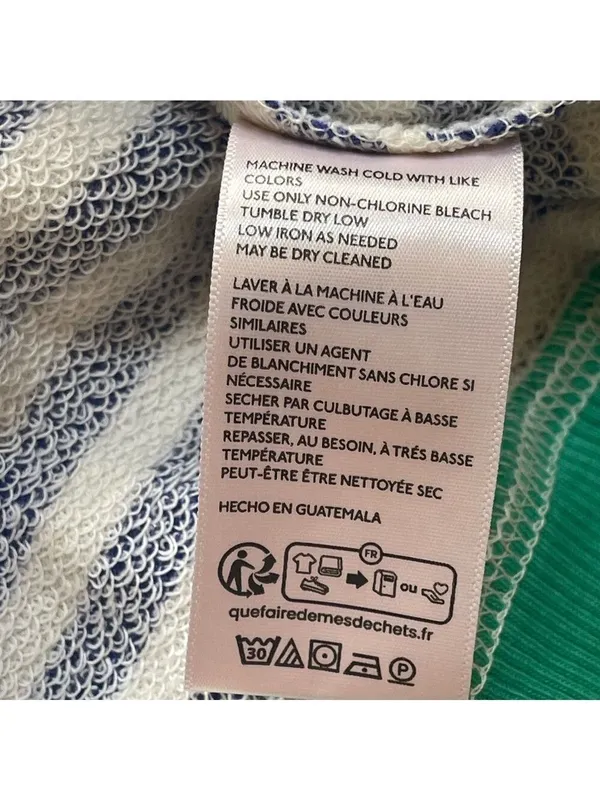 FREE PEOPLE Classic Striped Oversized Crewneck / Sand Dollar Combo - Image 9