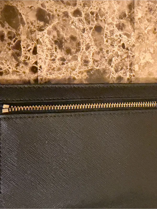 Tory Burch Black Zip-Around lightweight Wallet with Gold Logo “Authentic” - Image 7