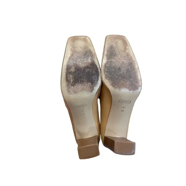 Nina Coach Malorie womens Vintage Tan Leather Square heels pumps size 8AA KU8092 - Image 7