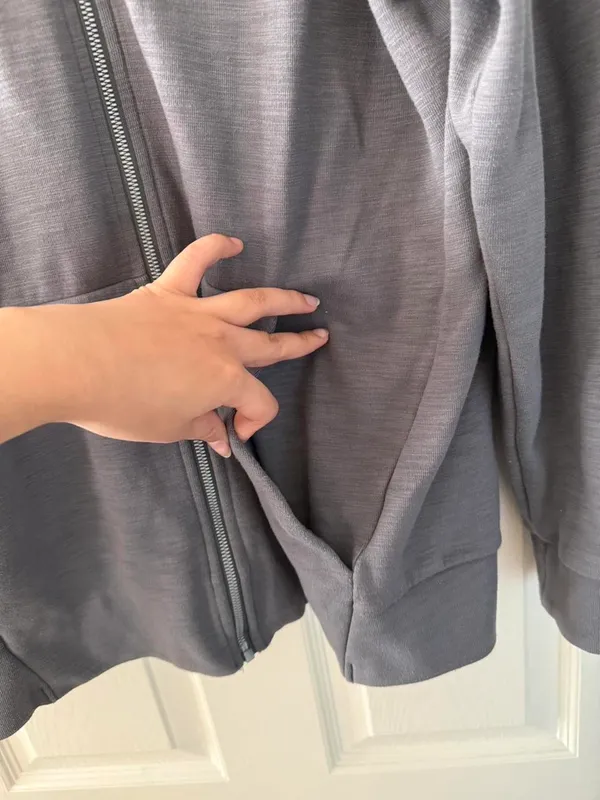 Nike Grey Zip Up Hoodie - Image 8