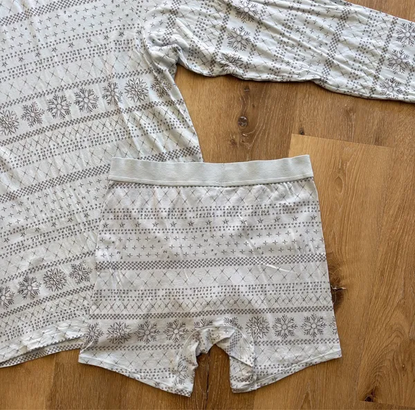 SKIMS limited edition glacier fair isle boyfriend long sleeve and boxer set - Image 5