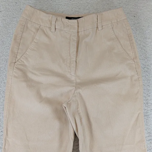 Weekend Max Mara High Waisted Capri Corduroy Pants Beige Tan Size 26 FITW219 - Image 3