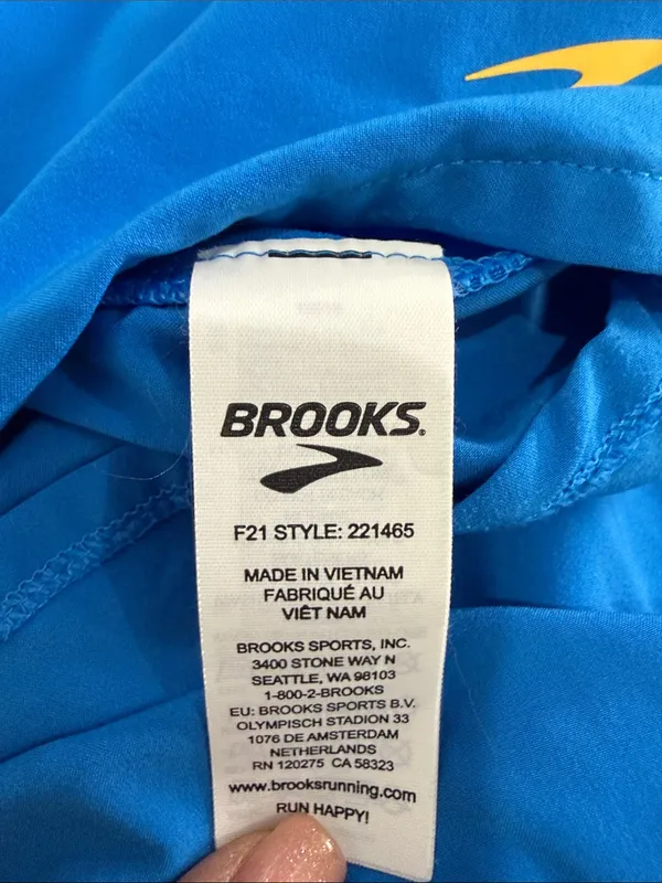 Brooks Run Happy Women's Royal Blue Running Shorts with Yellow Logo - Image 10