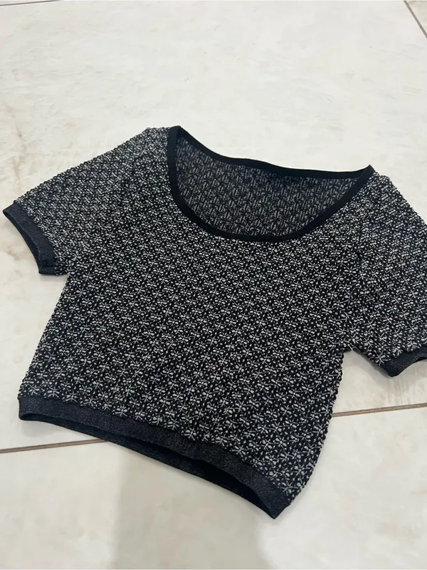 NEW Intimately Free People Black Short Sleeve Shirt Size XS/S - Image 3