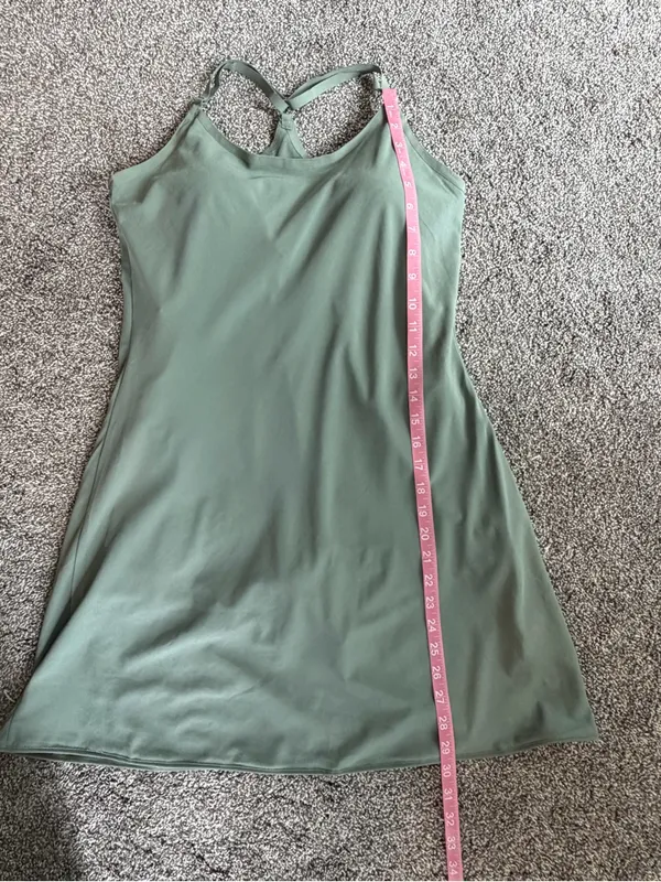 Outdoor Voices Exercise Dress Medium Green Built-In Shorts Strappy Back - Image 9